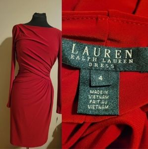 Lauren Ralph Lauren Red Long Sleeve Dress